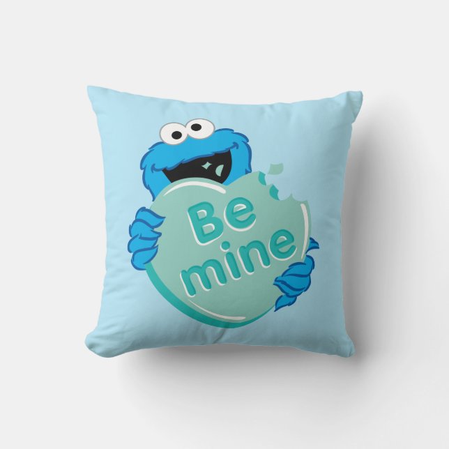 Cookie Monster "Be Mine" Valentine's Heart Candy Cushion (Front)
