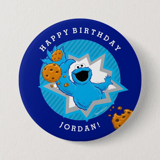 Cookie Monster Birthday 7.5 Cm Round Badge (Front)