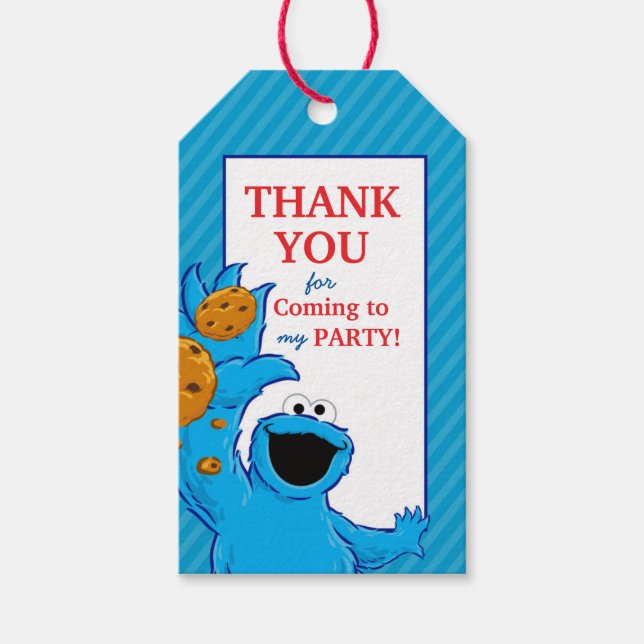 Cookie Monster Birthday Gift Tags (Front)