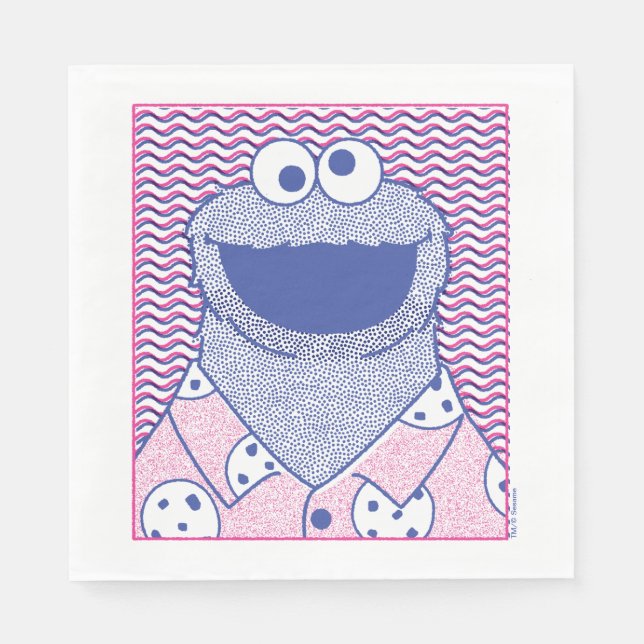 Cookie Monster | Button Down Cookie Shirt Napkin (Front)