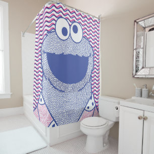 Cookie Monster   Button Down Cookie Shirt Shower Curtain