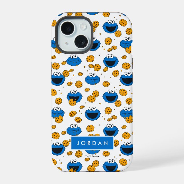 Cookie Monster | C is for Cookie Pattern iPhone 15 Case (Back)