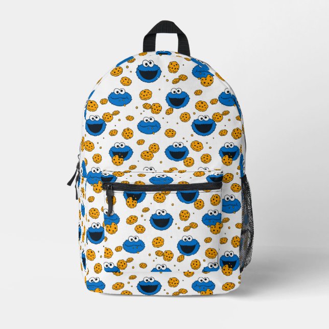 Cookie Monster | C is for Cookie Pattern Scarf Printed Backpack (Front)