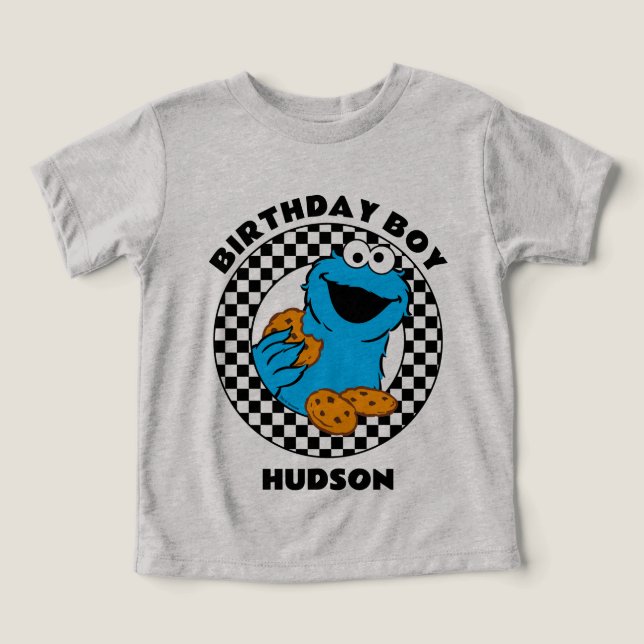 Cookie Monster Chequered Birthday Boy (Design Front)