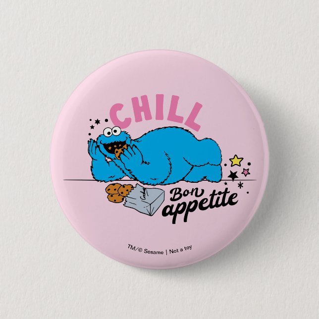 Cookie Monster | Chill Bon Appetite 6 Cm Round Badge (Front)