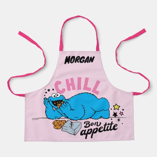 Cookie Monster | Chill Bon Appetite | Add Name Apron (Front)