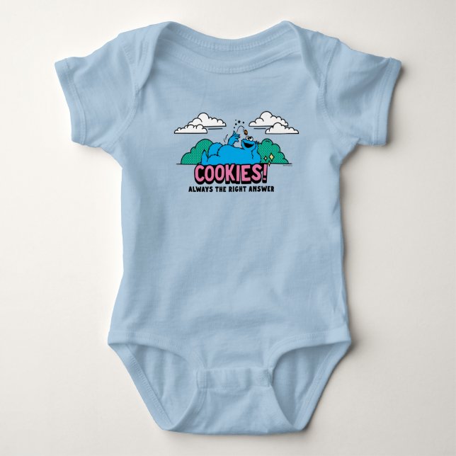 Cookie Monster | Cookies Always the Right Answer Baby Bodysuit (Front)