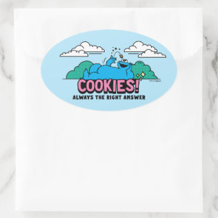 Cookie Monster   Cookies Always the Right Answer Oval Sticker