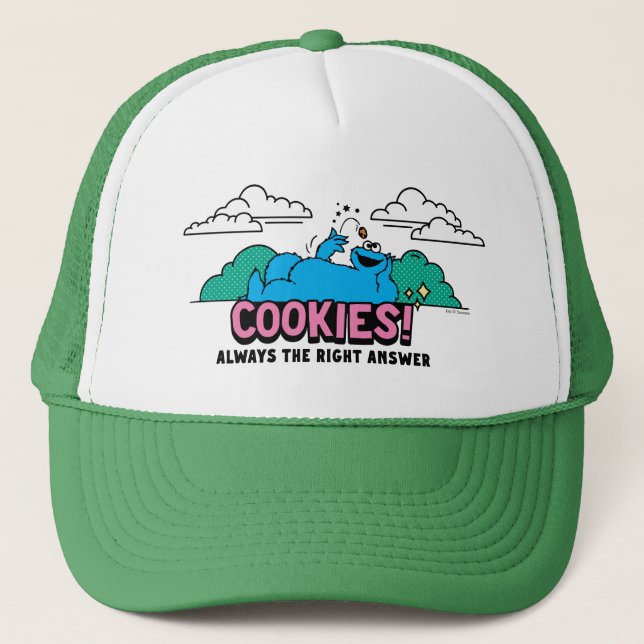 Cookie Monster | Cookies Always the Right Answer Trucker Hat (Front)