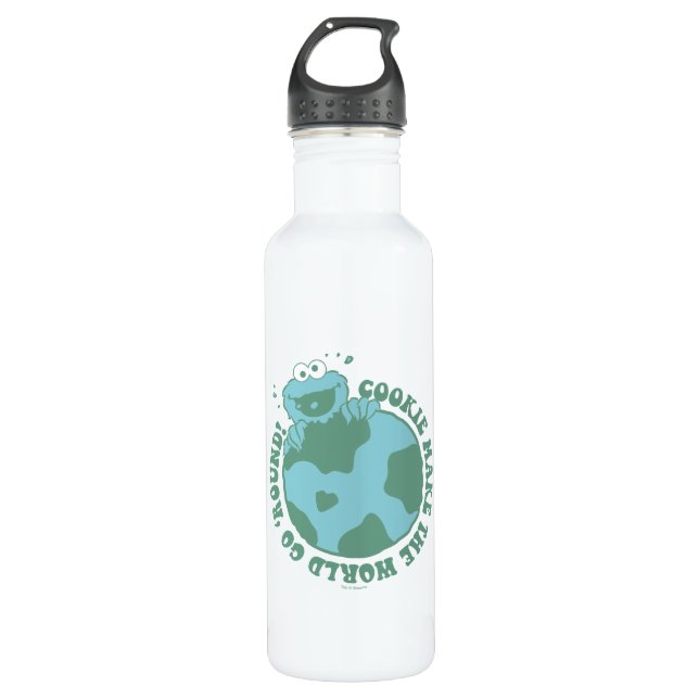 Cookie Monster | Cookies Make the World Go Round 710 Ml Water Bottle (Front)