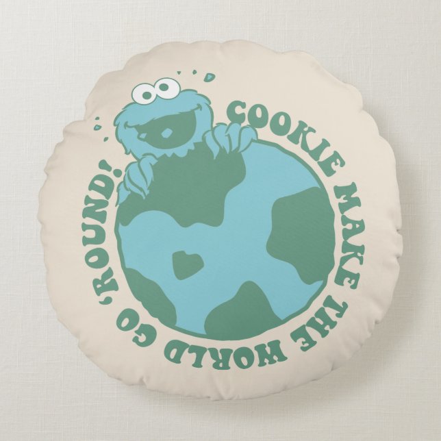 Cookie Monster | Cookies Make the World Go Round Cushion (Front)