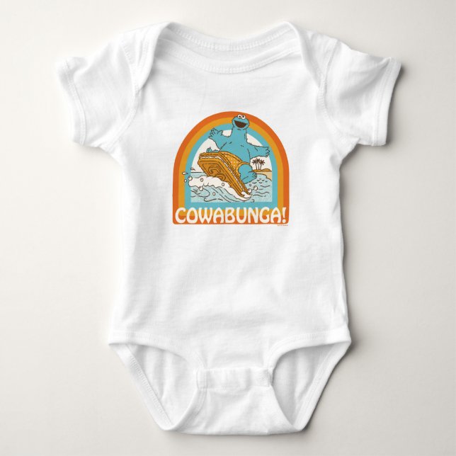 Cookie Monster Cowabunga! Baby Bodysuit (Front)