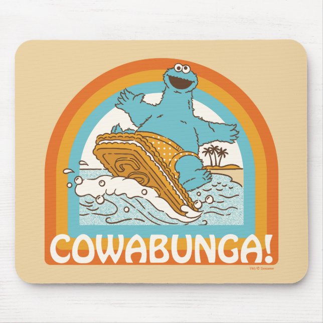 Cookie Monster Cowabunga! Mouse Pad (Front)
