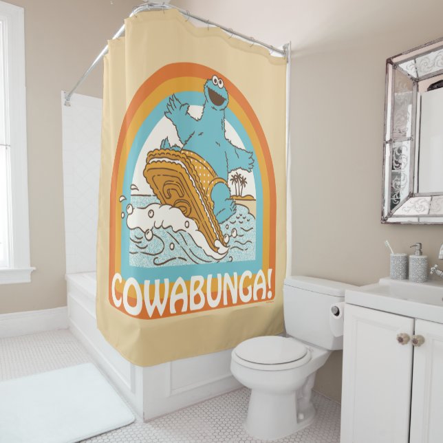 Cookie Monster Cowabunga! Shower Curtain (In Situ)
