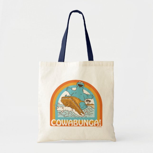 Cookie Monster Cowabunga! Tote Bag (Front)