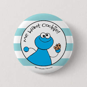 Cookie Monster Doodley Graphic 6 Cm Round Badge
