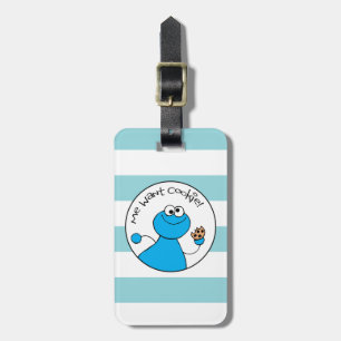 Cookie Monster Doodley Graphic Luggage Tag