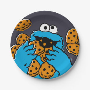 Cookie Monster Eating All the Cookies Paper Plate