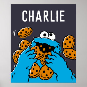 Cookie Monster Eating All the Cookies Poster
