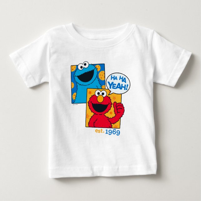 Cookie Monster & Elmo | Ha Ha Yeah Baby T-Shirt (Front)