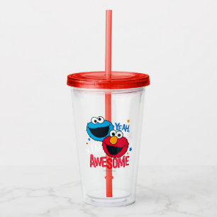 Cookie Monster & Elmo   Yeah, I'm Awesome Acrylic Tumbler