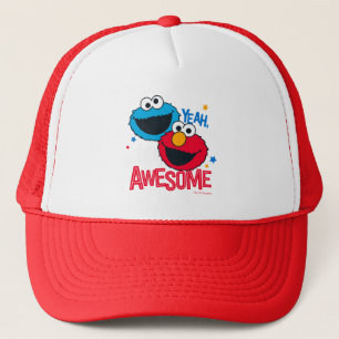 Cookie Monster & Elmo   Yeah, I'm Awesome Trucker Hat