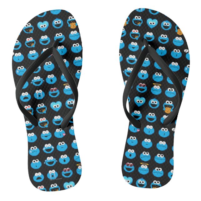 Cookie Monster Emoji Pattern Jandals (Footbed)