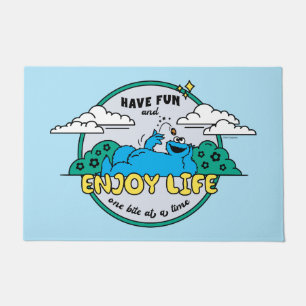 Cookie Monster   Enjoy Life One Bite at a Time Doormat