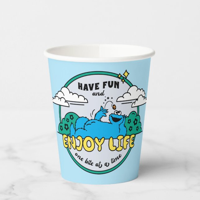 Cookie Monster | Enjoy Life One Bite at a Time Paper Cups (Left)