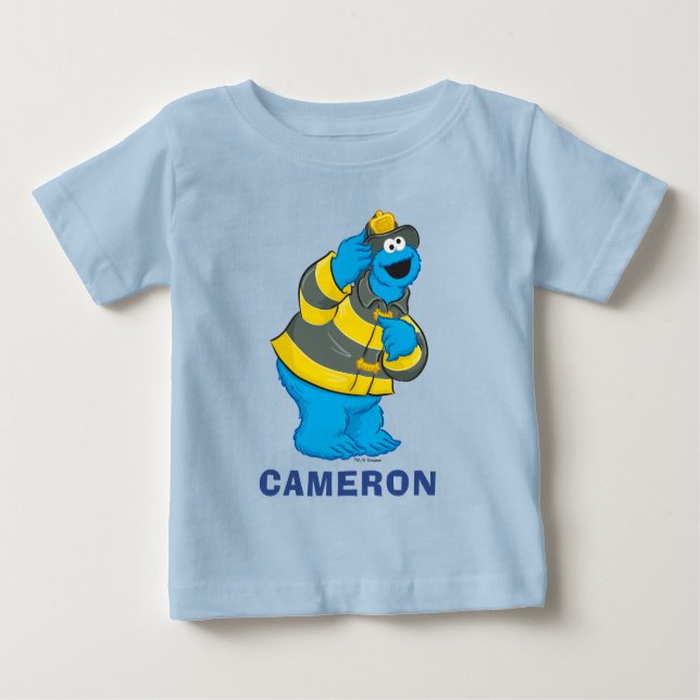 Cookie Monster | Fireman Costume Baby T-Shirt (Front)