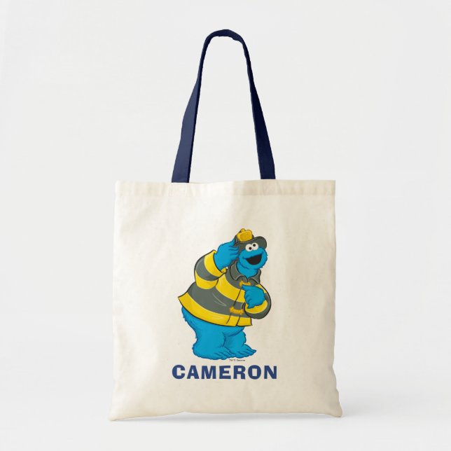 Cookie Monster | Fireman Costume Tote Bag (Front)