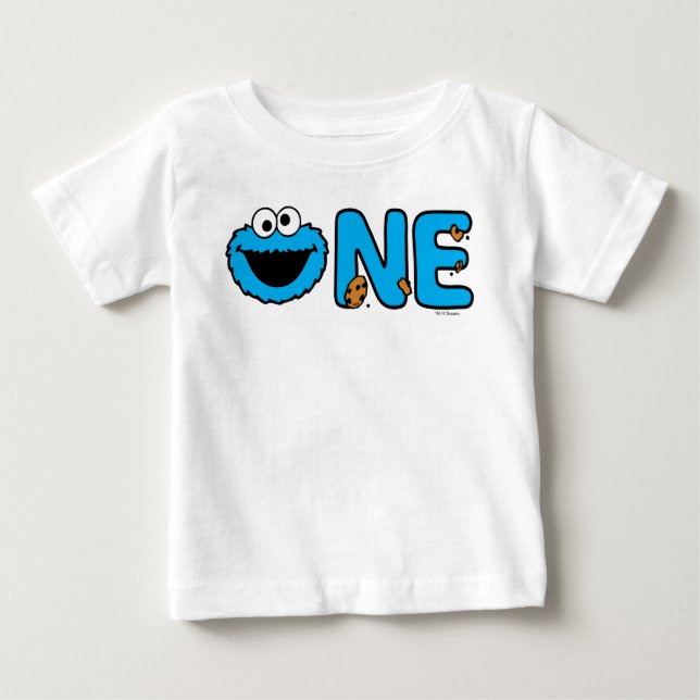 Cookie Monster First Birthday Baby T-Shirt (Front)