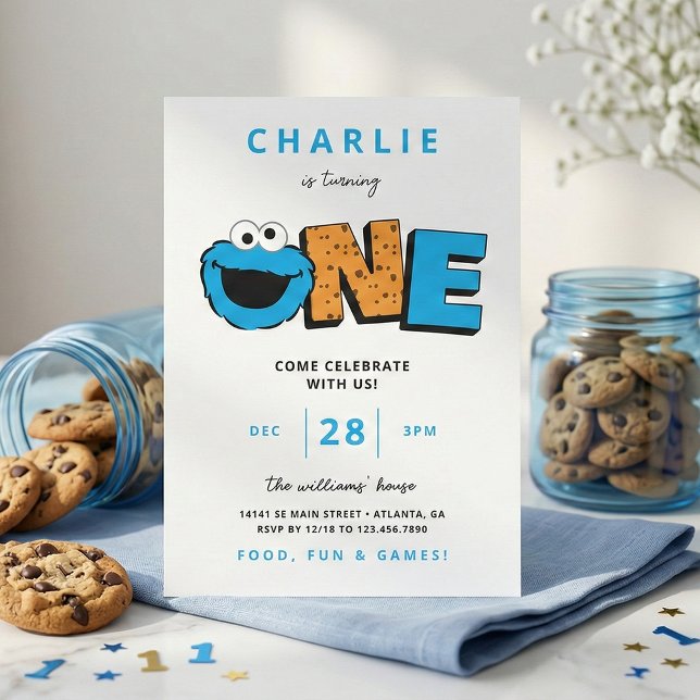Cookie Monster - First Birthday Invitation (Creator Uploaded)