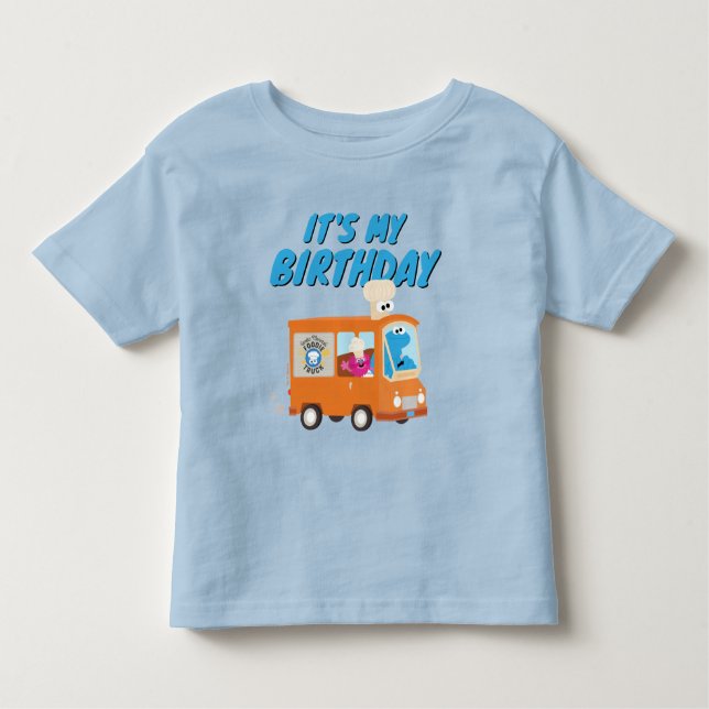 Cookie Monster Food Truck It's My Birthday Toddler T-Shirt (Front)