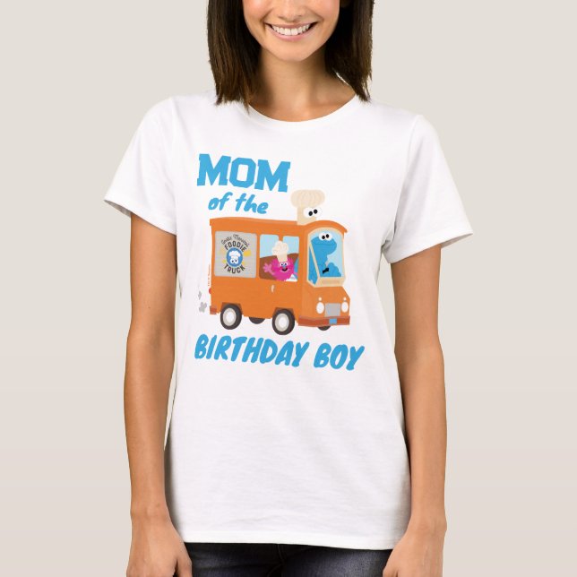 Cookie Monster Food Truck Mum of the Birthday Boy T-Shirt (Front)