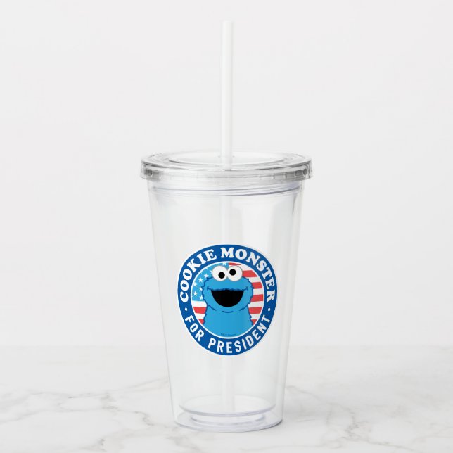 Cookie Monster for President Acrylic Tumbler (Front)