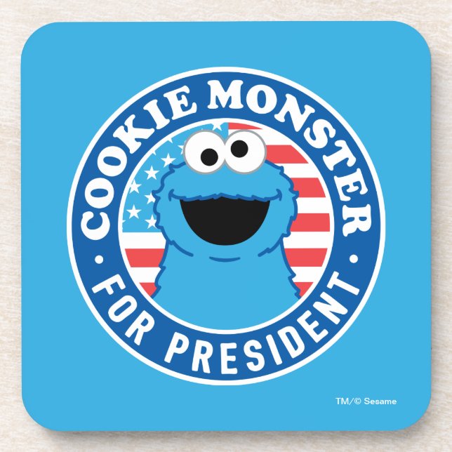 Cookie Monster for President Coaster (Front)