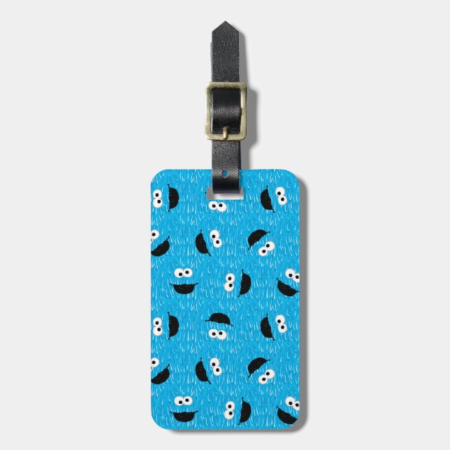 Cookie Monster Fur Face Pattern Luggage Tag (Front Vertical)