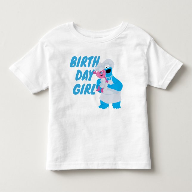 Cookie Monster & Gonger Birthday Girl Toddler T-Shirt (Front)