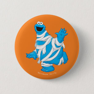 Cookie Monster   Halloween Mummy 6 Cm Round Badge