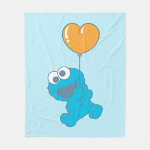 Cookie Monster Heart Balloon Fleece Blanket