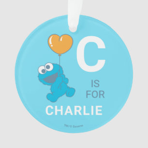 Cookie Monster Heart Balloon Ornament