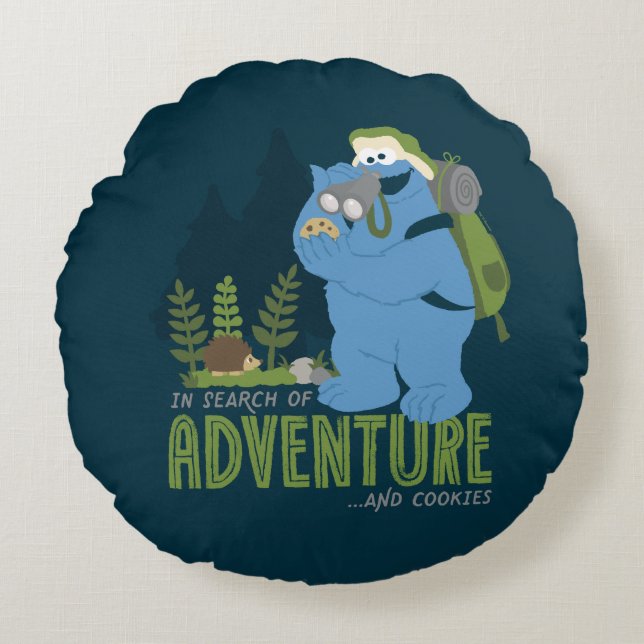 Cookie Monster | In Search of Adventure…And Cookie Round Cushion (Front)