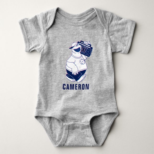 Cookie Monster | Jamming with the Boom Box Baby Bodysuit (Front)