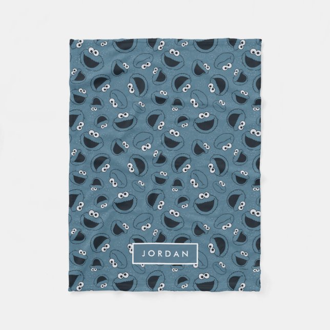 Cookie Monster | Me Hungry Pattern Fleece Blanket (Front)