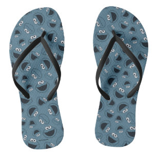 Cookie Monster   Me Hungry Pattern Jandals