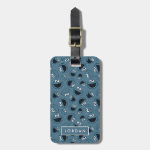 Cookie Monster   Me Hungry Pattern Luggage Tag