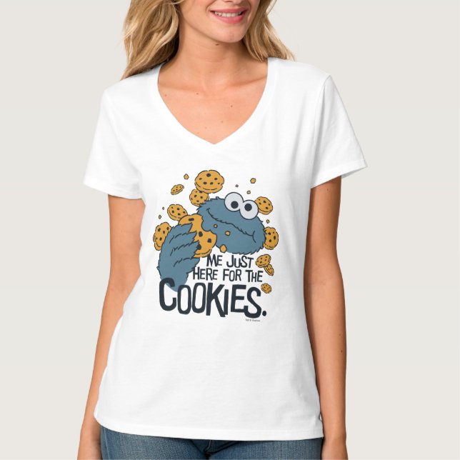Cookie Monster | Me Just Here for the Cookies T-Shirt (Front)