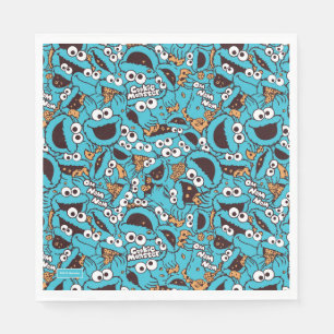 Cookie Monster   Nom Nom Nom Pattern Napkin