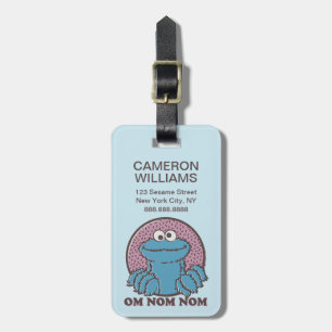 Cookie Monster   Om Nom Nom Luggage Tag